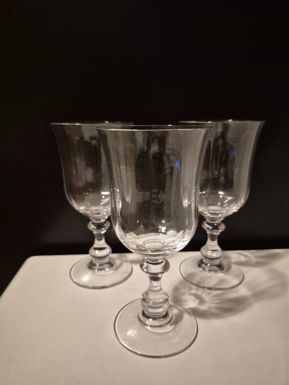 VINTAGE MIKASA FRENCH COUNTRYSIDE CRYSTAL GOBLET SET OF 3